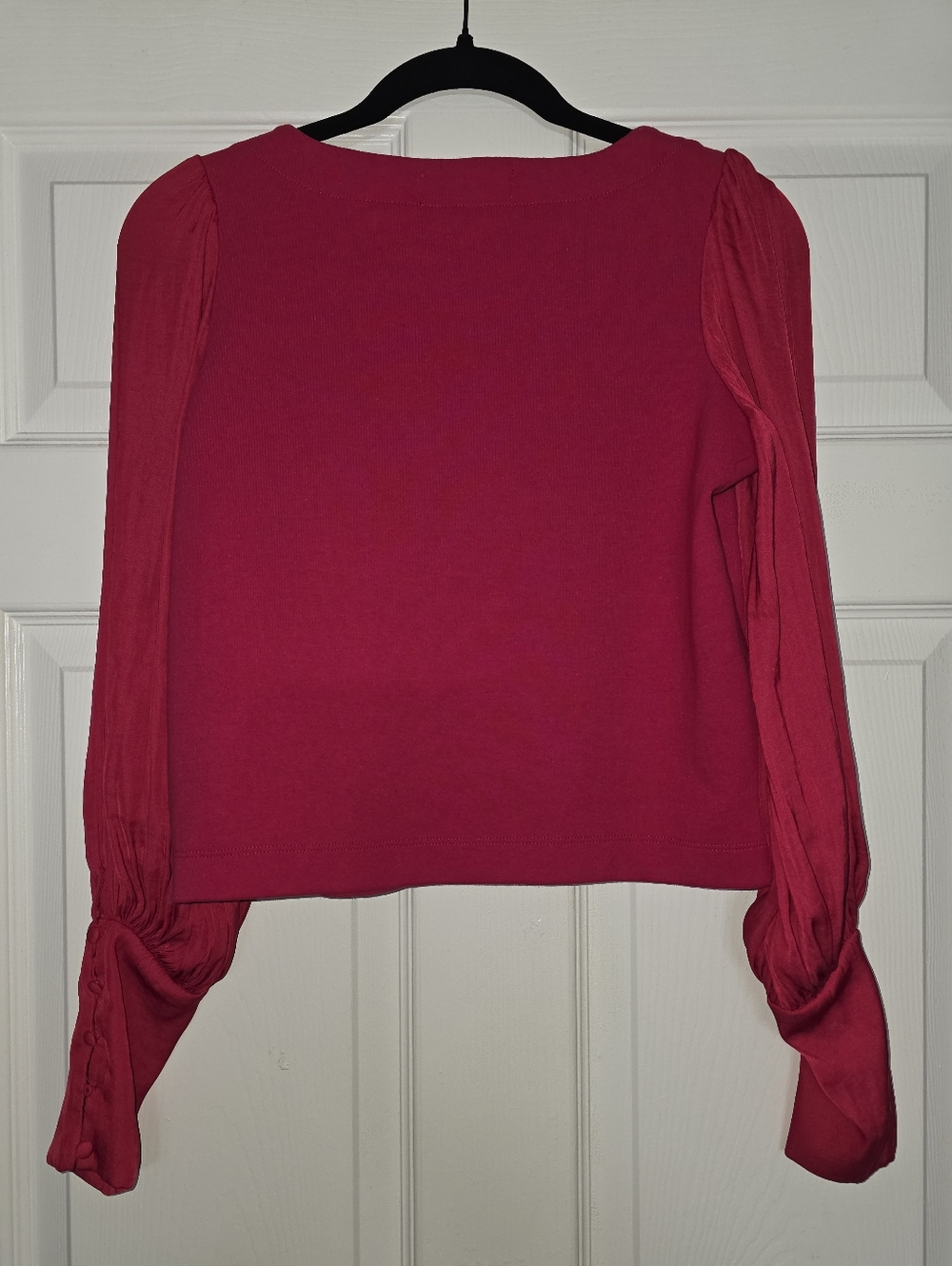 By Anthropologie Hot Pink Button Sleeve Blouse Size XXS - Picture 5 of 5